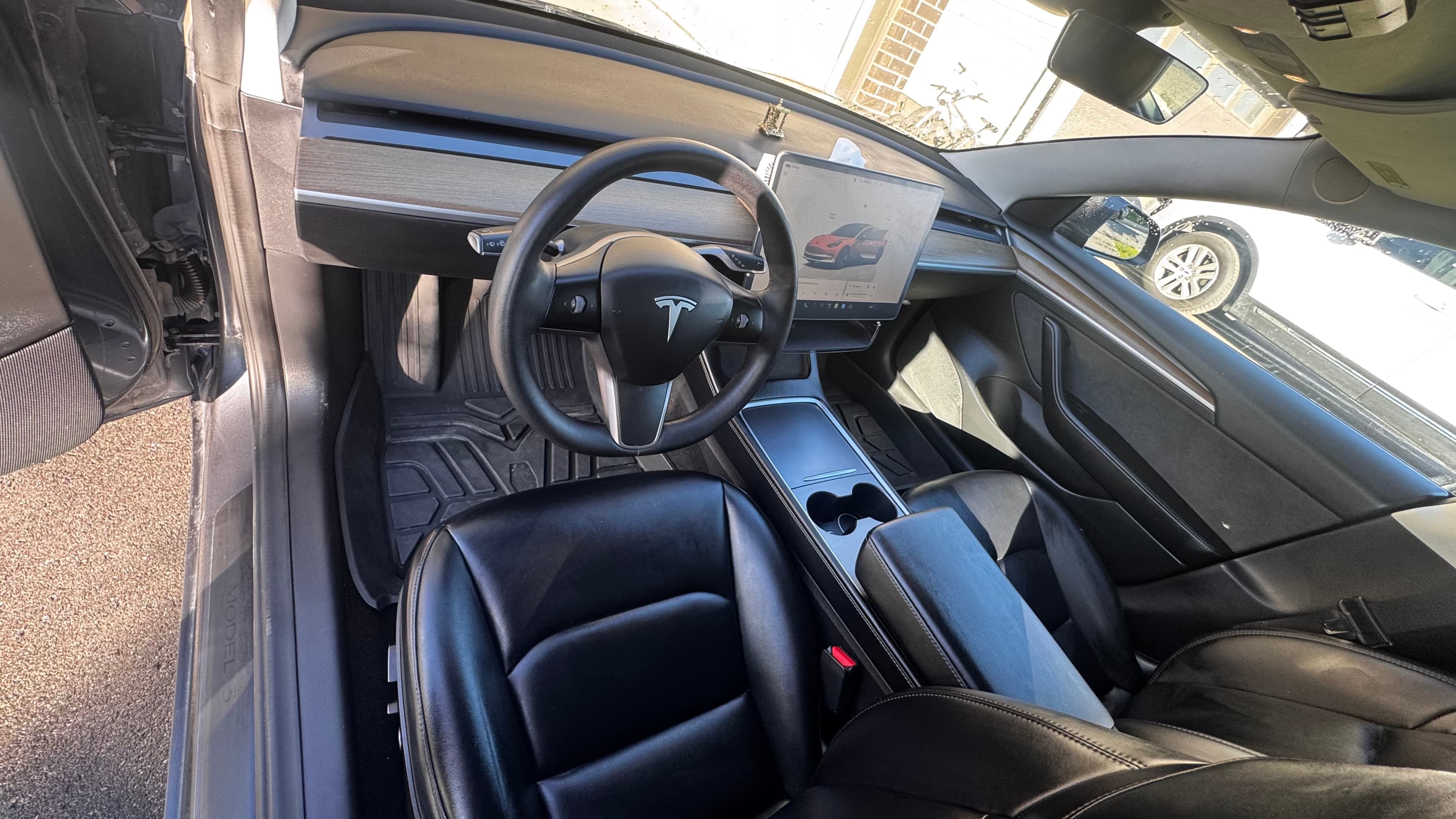 Tesla Model 3 black leather interior