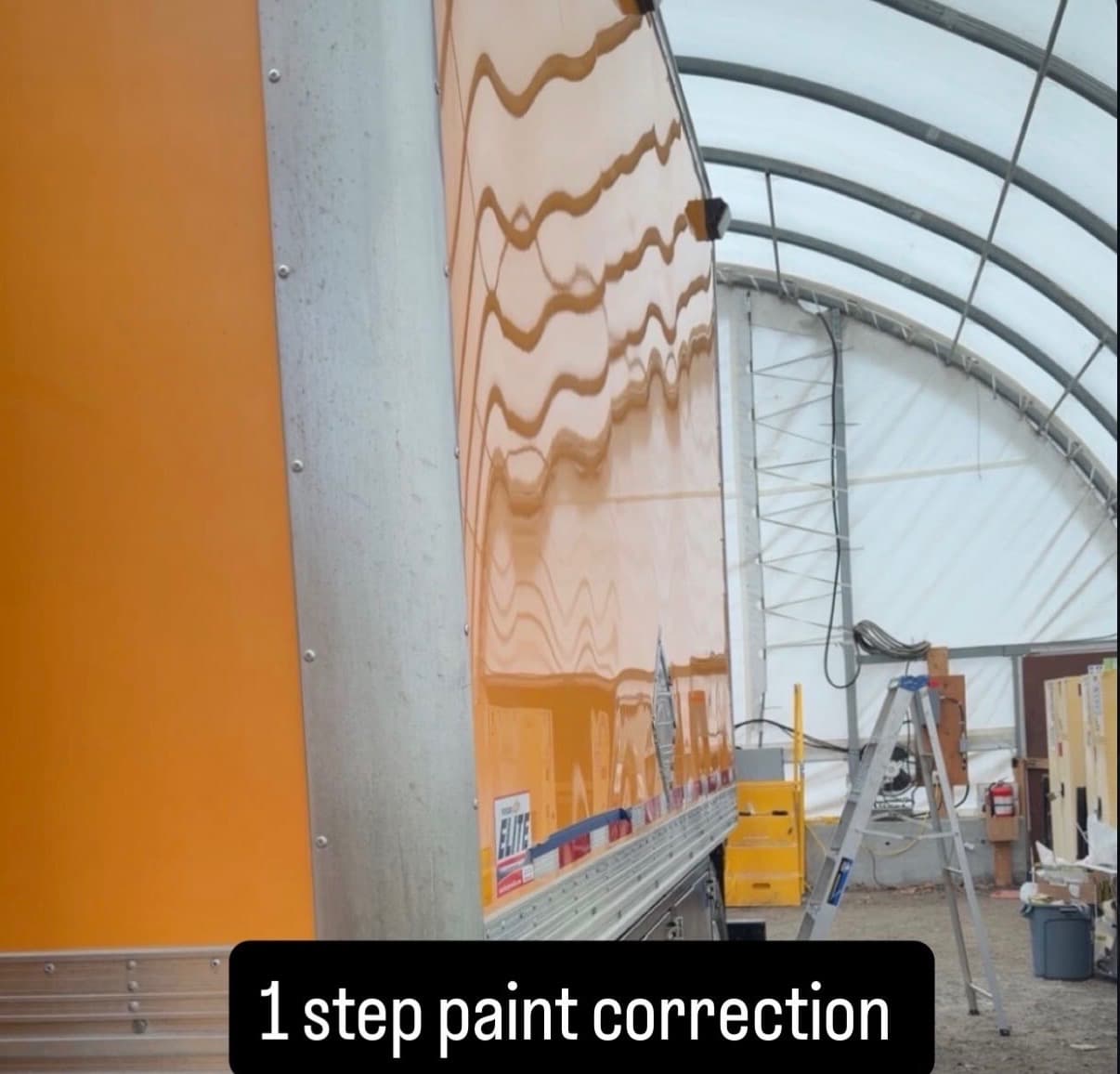 1-step paint correction mirror reflection