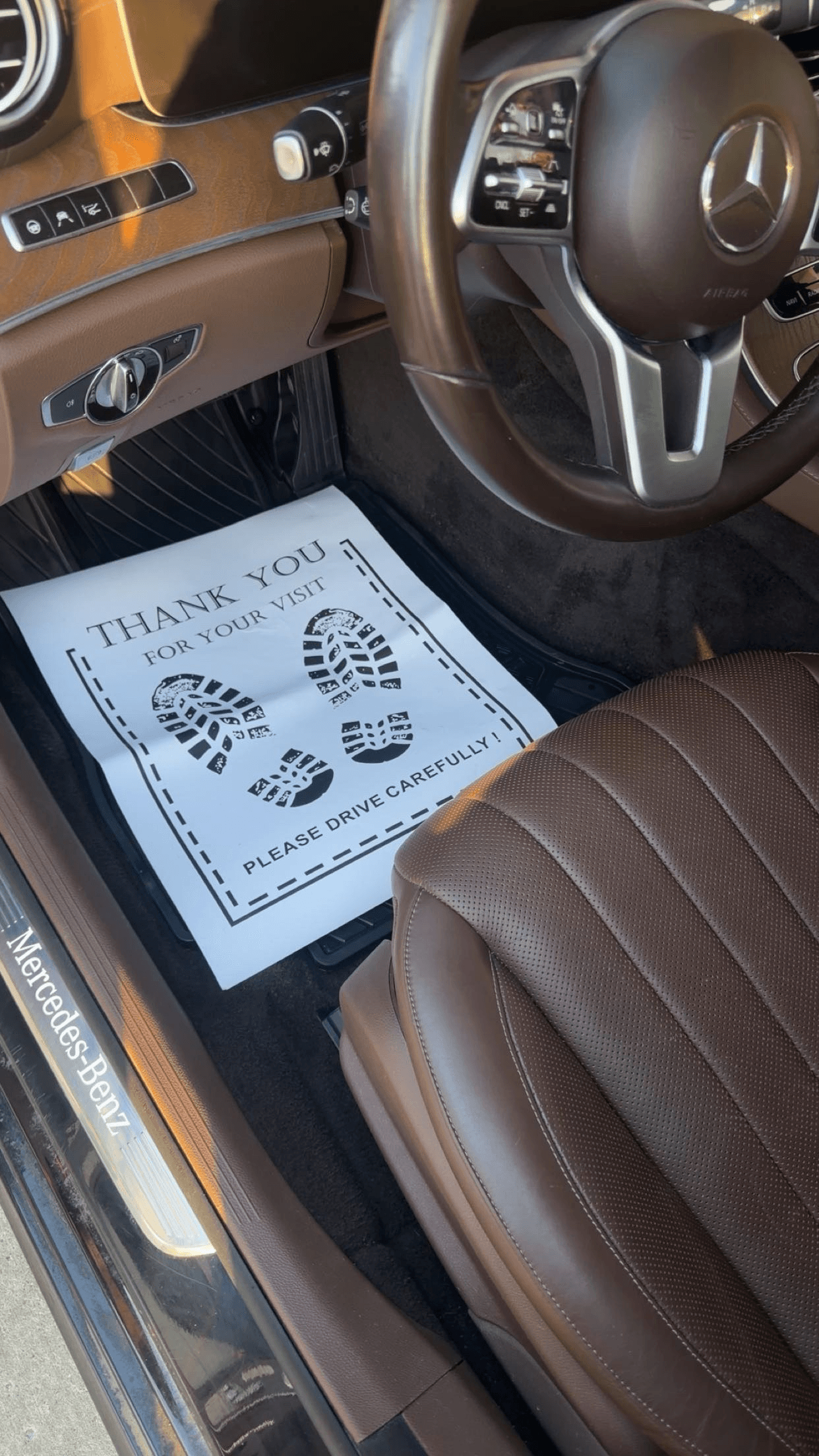Mercedes-Benz driver-side floor mat — before and after Polish Pistons interior detailing — after