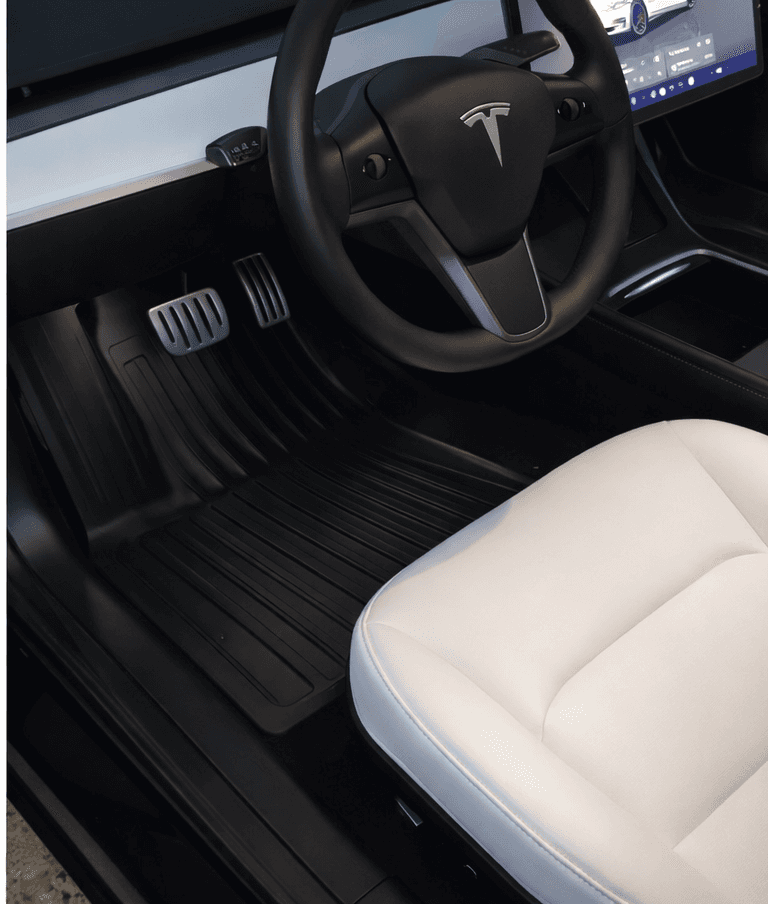 Tesla Model 3 floor — Polish Pistons interior deep clean — after