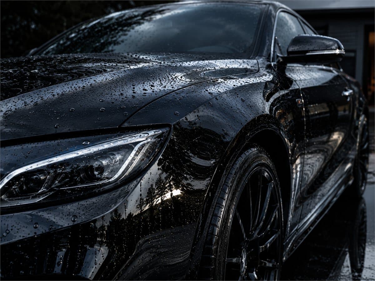 Ceramic coating with water beading on black paint